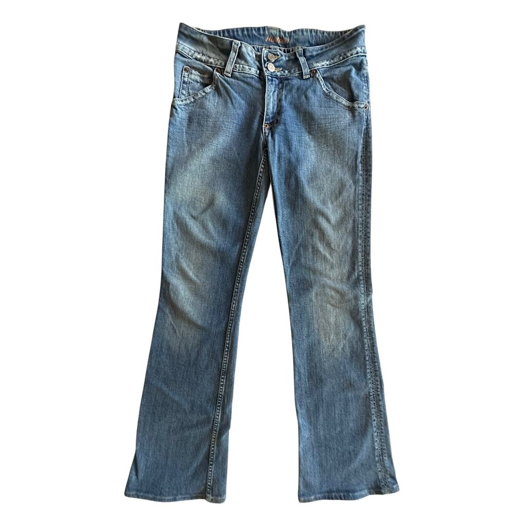 VTG Hudson Y2K Low Rise Bootcut Flap Pocket Light Wash Jeans Size 30 Made in USA - Picture 2 of 12